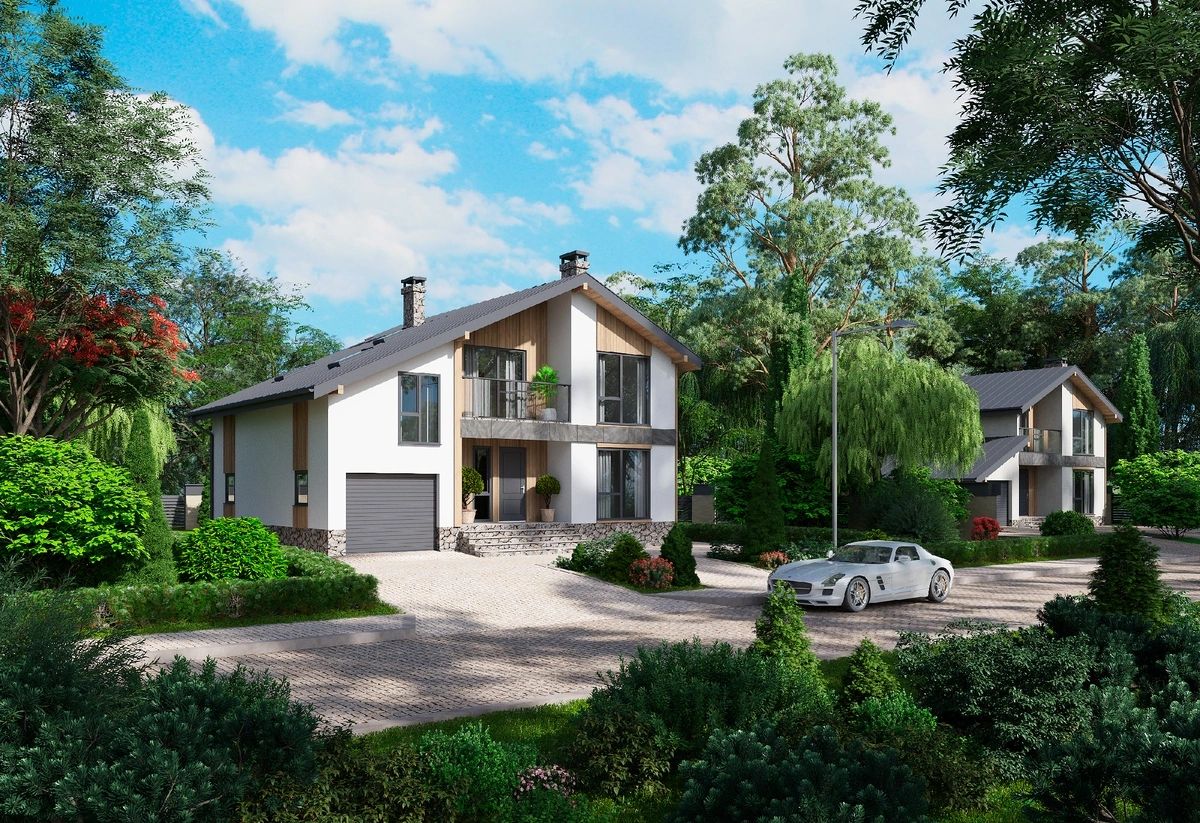 Preliminary Draft of a Two-Story Cottage with a Garage - The Perfect Choice for Business Professionals