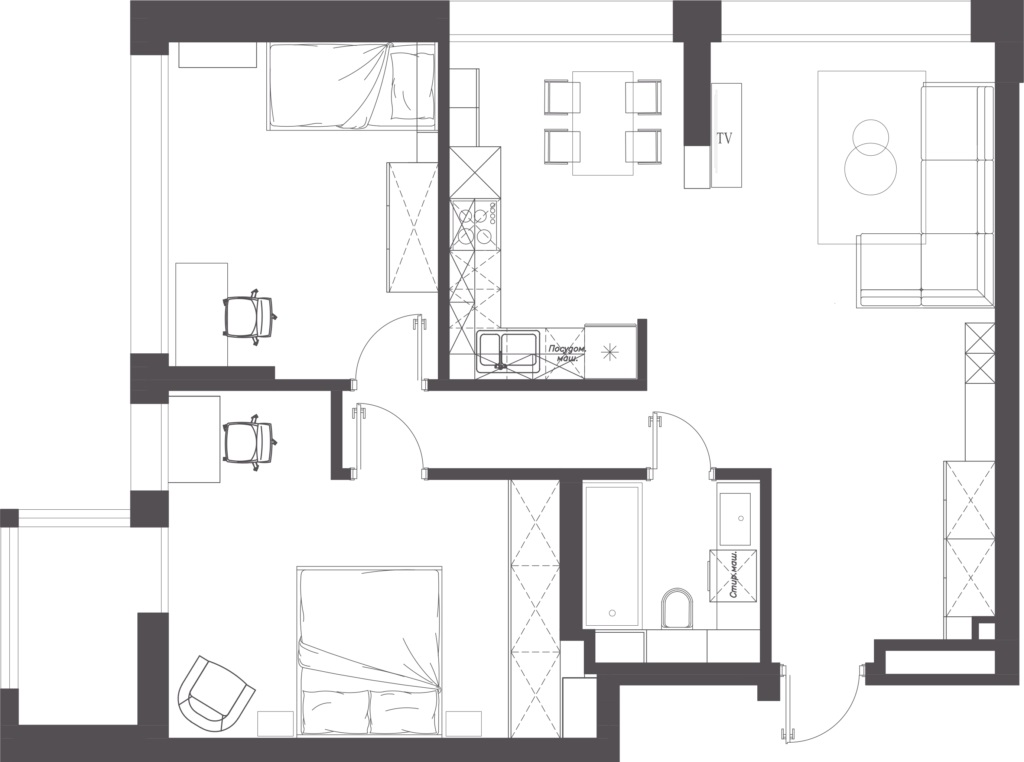 Euro Two-Bedroom #17 Minsk Mir, 72 sqm