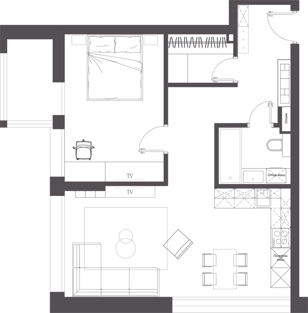 Euro Two-Bedroom #20 Minsk Mir, 57 sqm