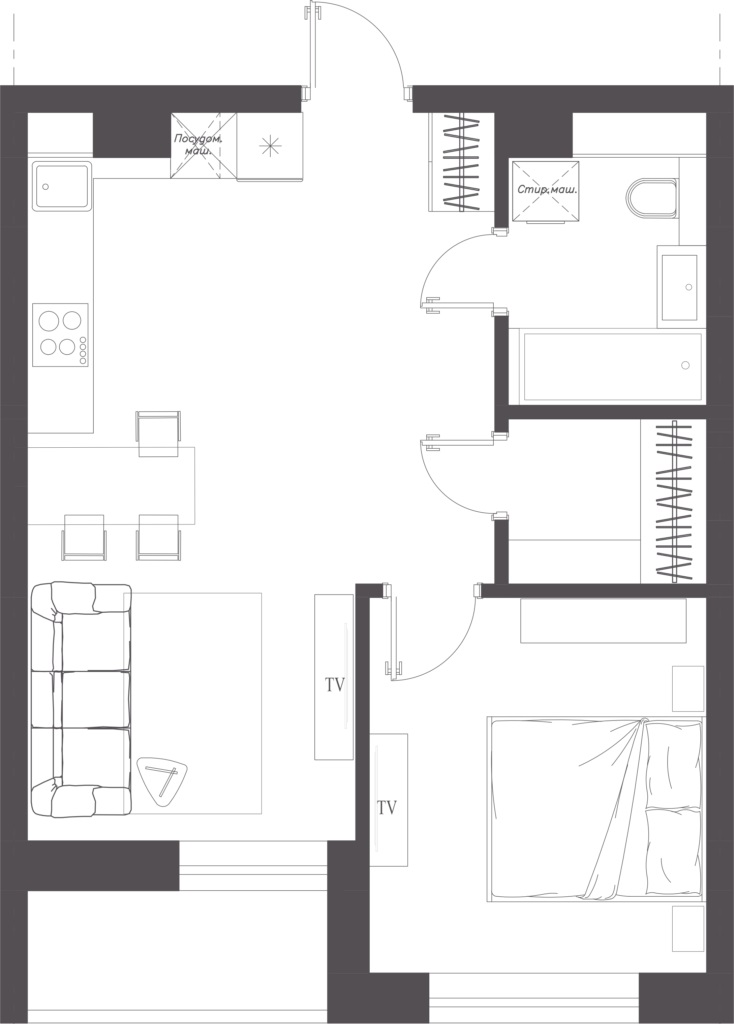 Euro Two-Bedroom #6 Minsk Mir, 41 sqm