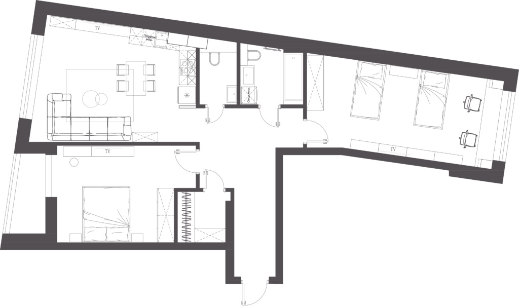 Open-Concept Apartment #15 Minsk Mir, 87 m²