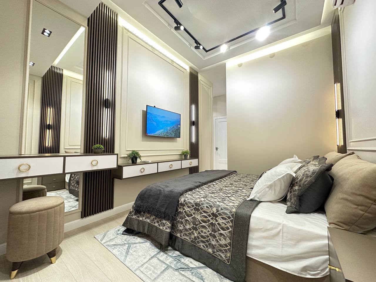 Bedroom with Contrasting Softness