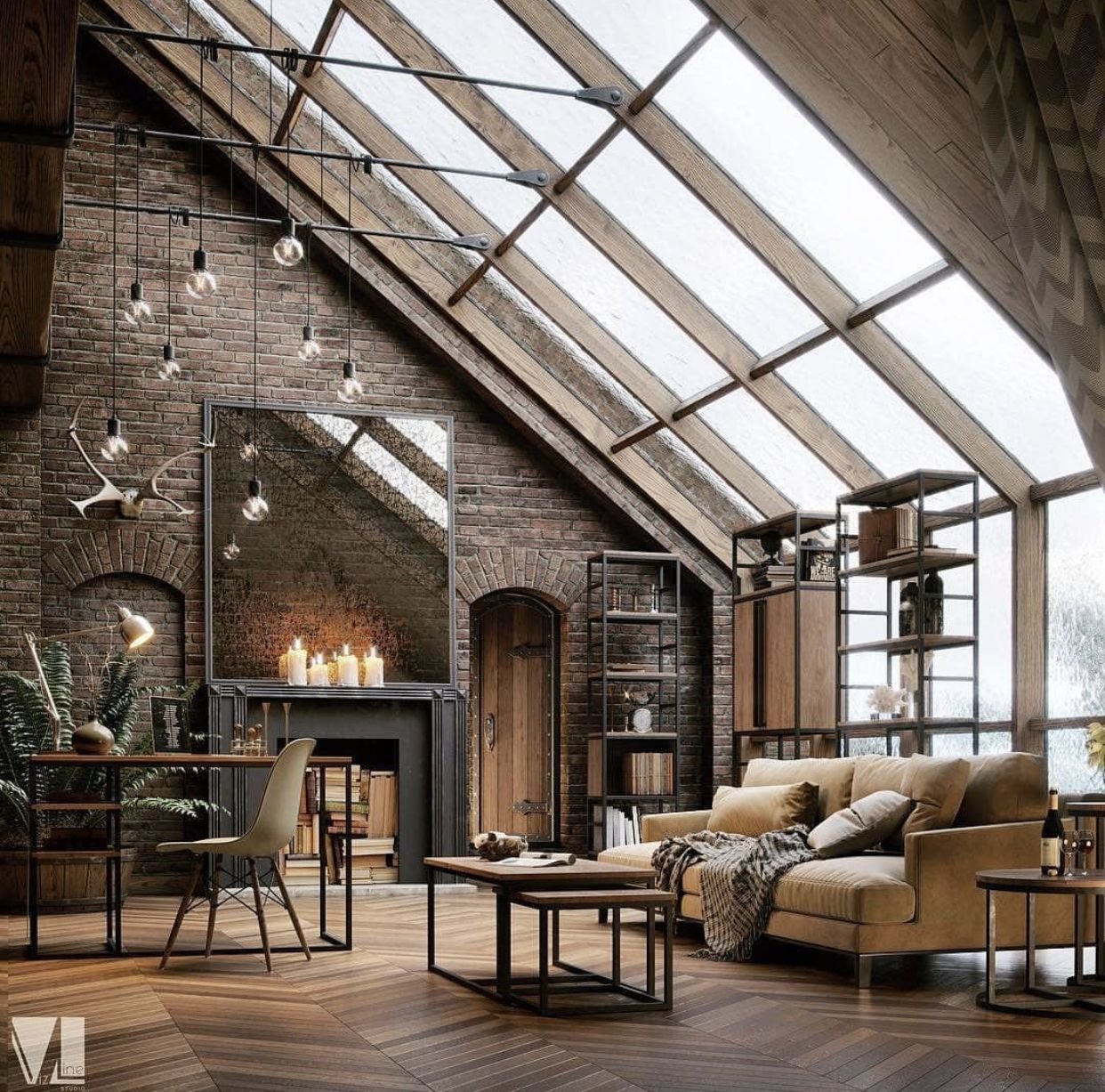 The Interior of an Industrial-Style Home: Harmony of Space and Industrial Aesthetics