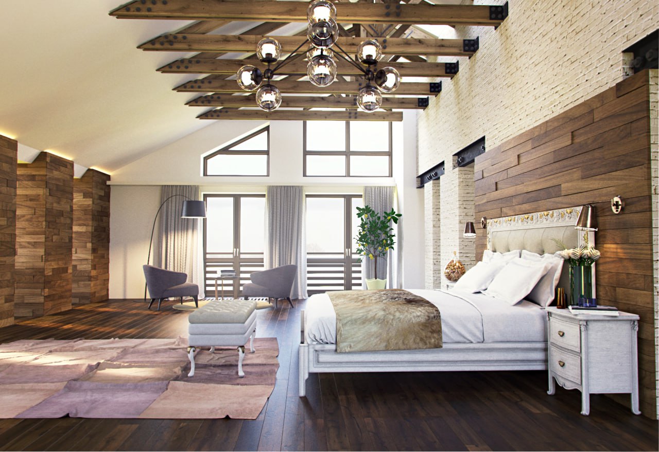 Space and Light: Loft Interior with High Ceilings