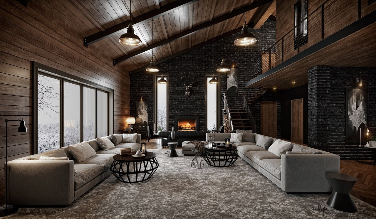 Harmony with Nature: Loft with Floor-to-Ceiling Windows