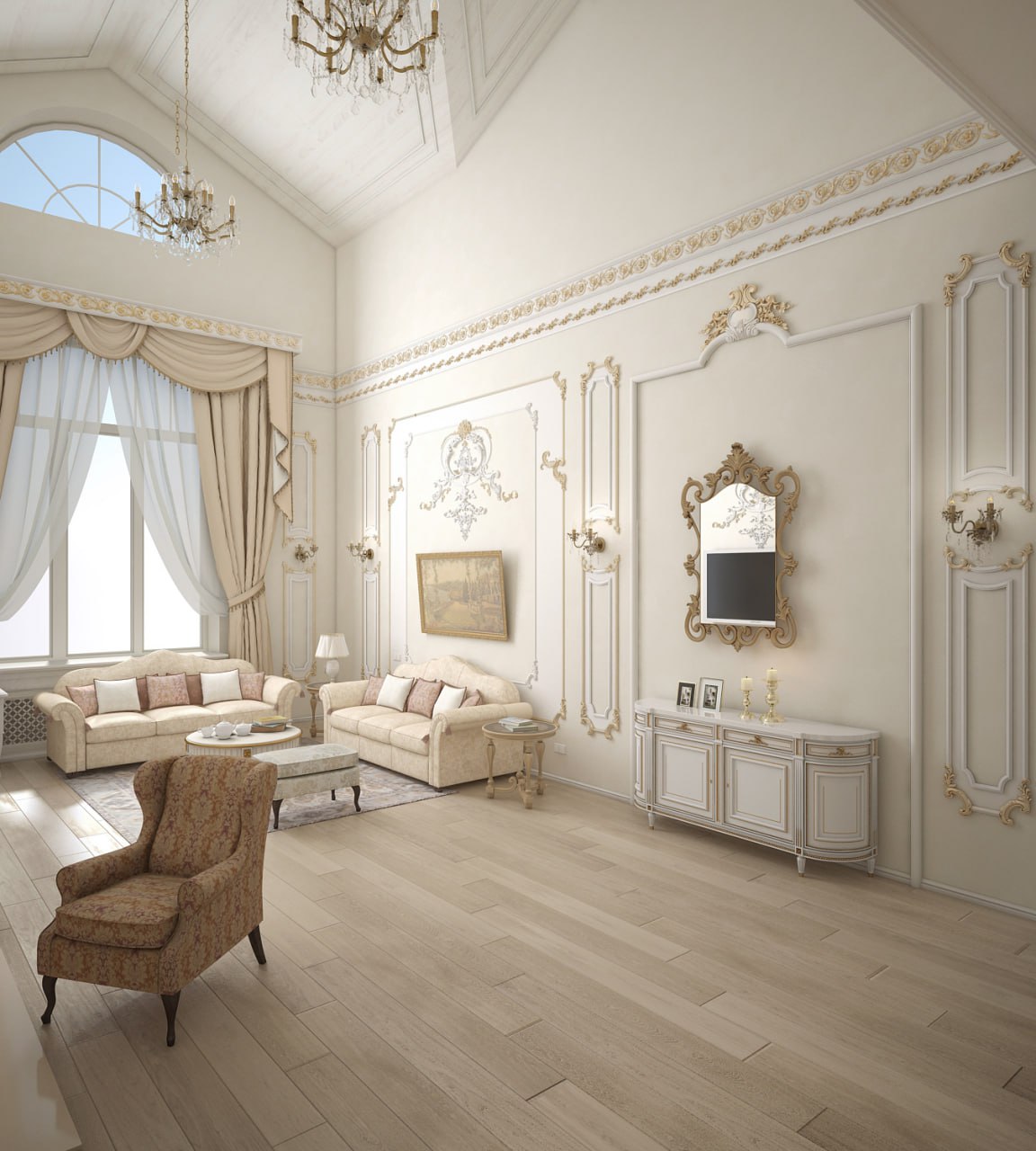 Living Room in Classical Style: The First Impression