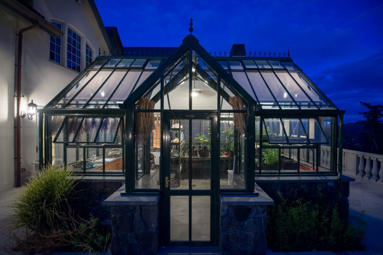 Harmony of Light and Glass: Winter Garden