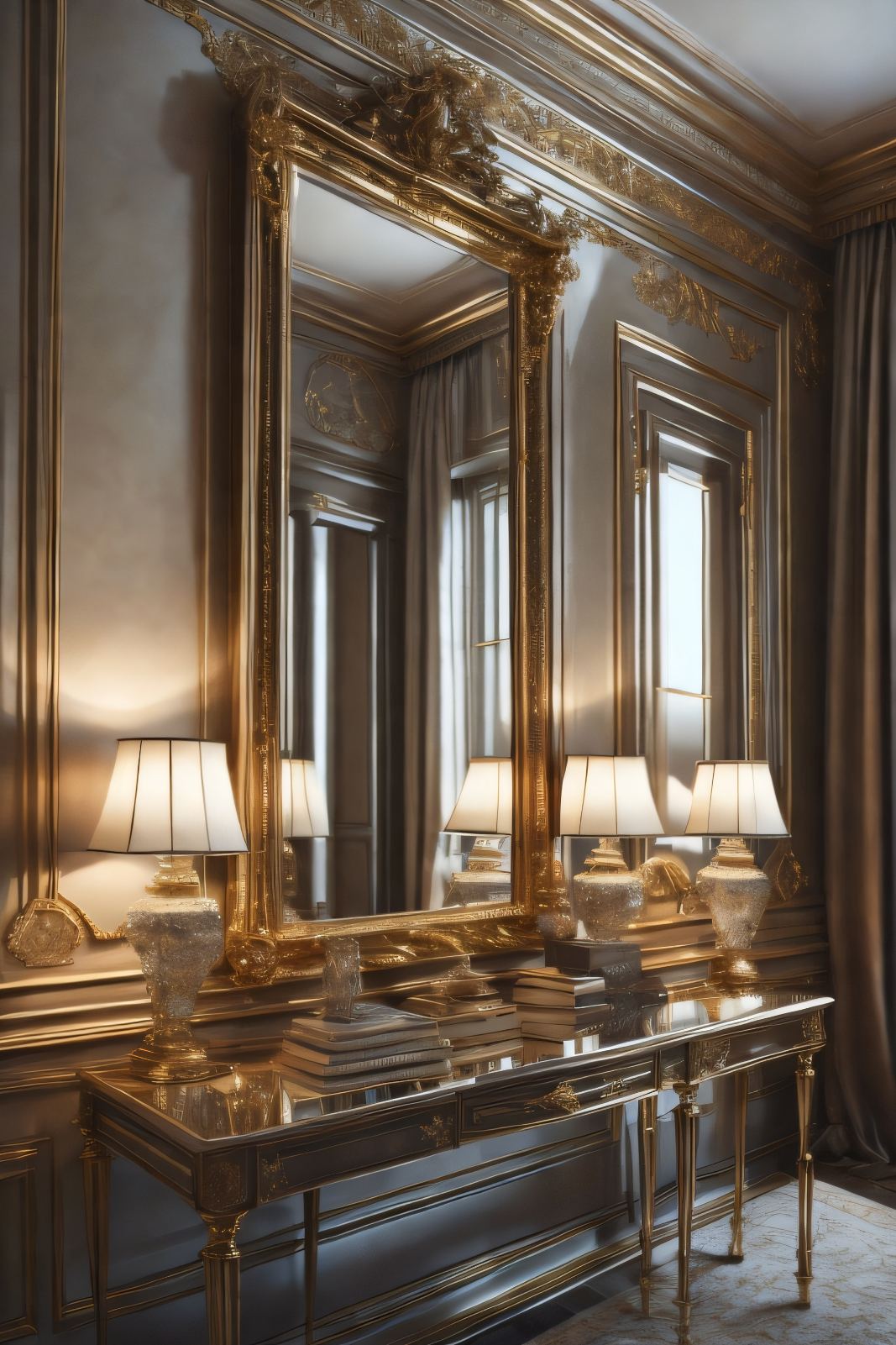 Captivating Elegance: Empire Style in the Entryway with Mirror