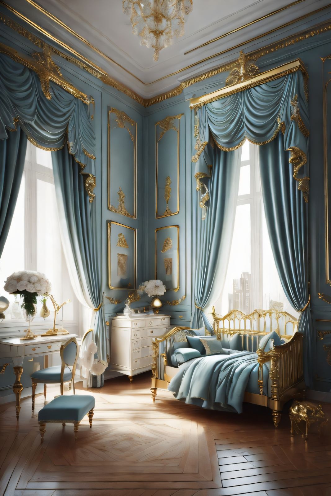 The Art of Grandeur: Luxurious Empire Style in a Castle Interior