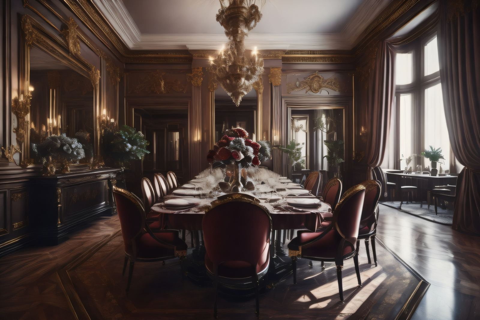 Layered Charm: Empire Style in a Reception Room