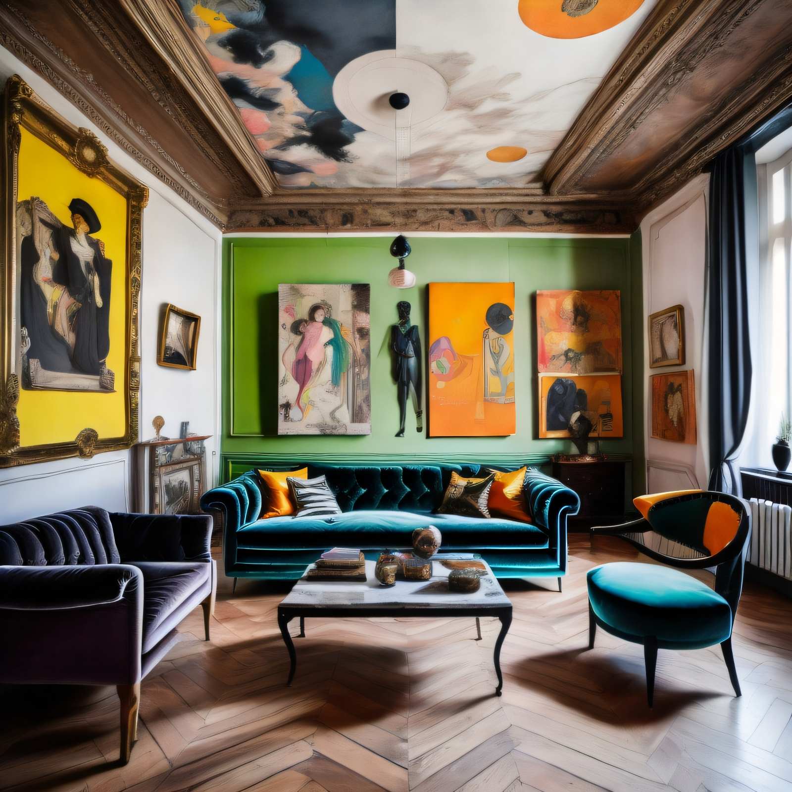 Bright Colors and Unexpected Forms in Eclectic Interior