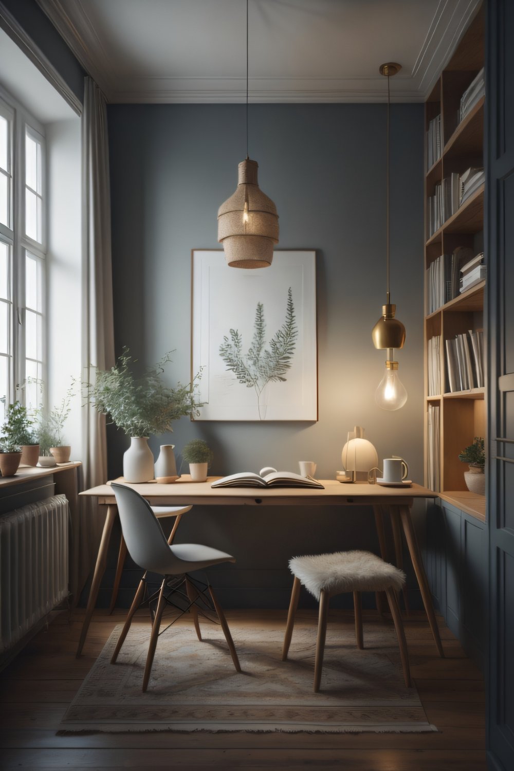 Cozy Workspace in Danish Style