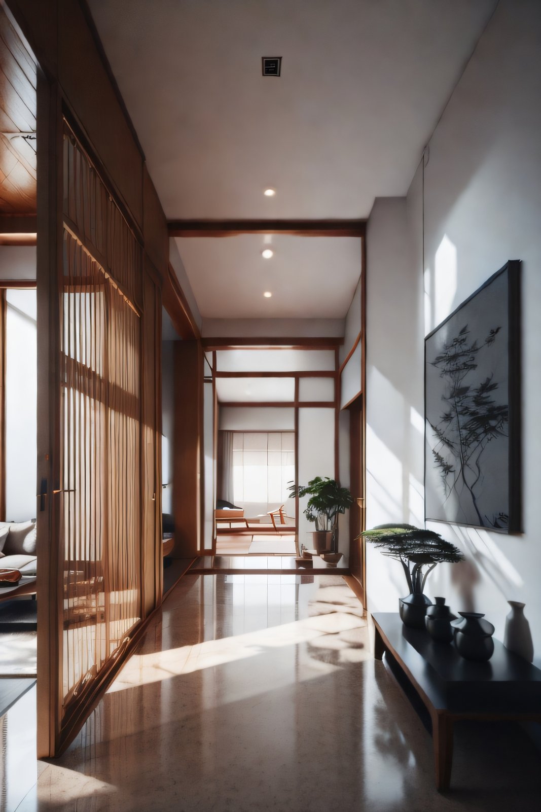 Enchanted Pathway: Modern Japanese Style Corridor Where Dreams Come Alive