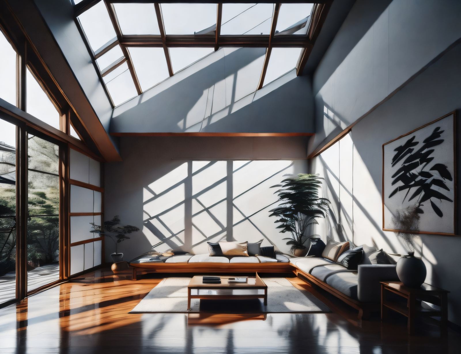 Elegance and Simplicity: A Living Room in Modern Japanese Style Where Minimalism Creates Harmony