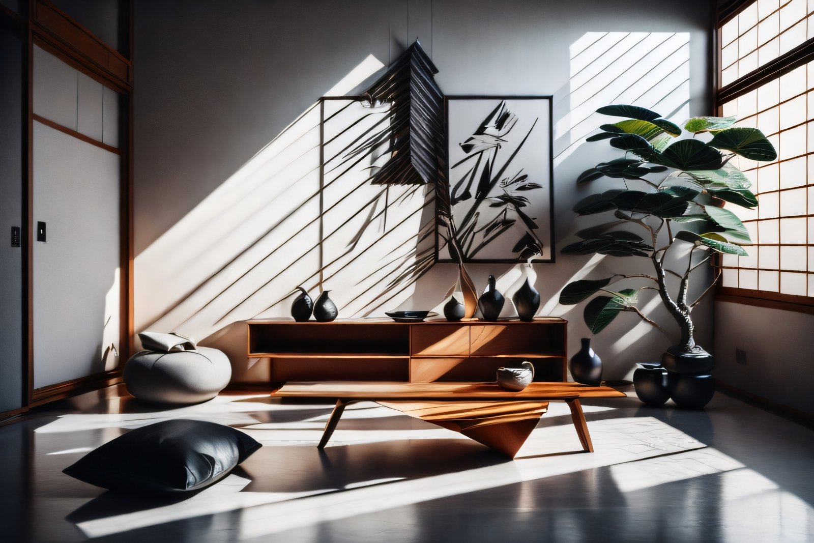 Vast Contemplation: Modern Japanese Style Furniture Emphasizing Functionality and Space