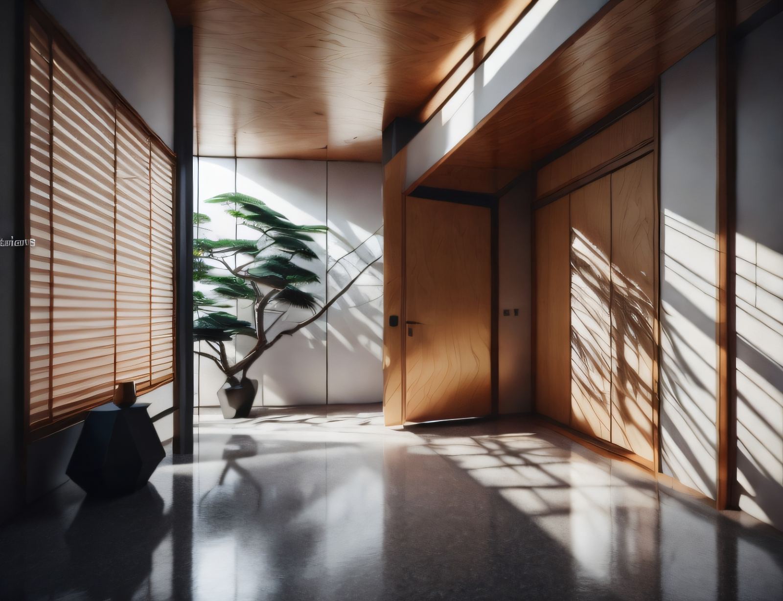 Harmony of Lines: Contemporary Japanese Style in the Hallway, Where Lines Create Perfect Balance