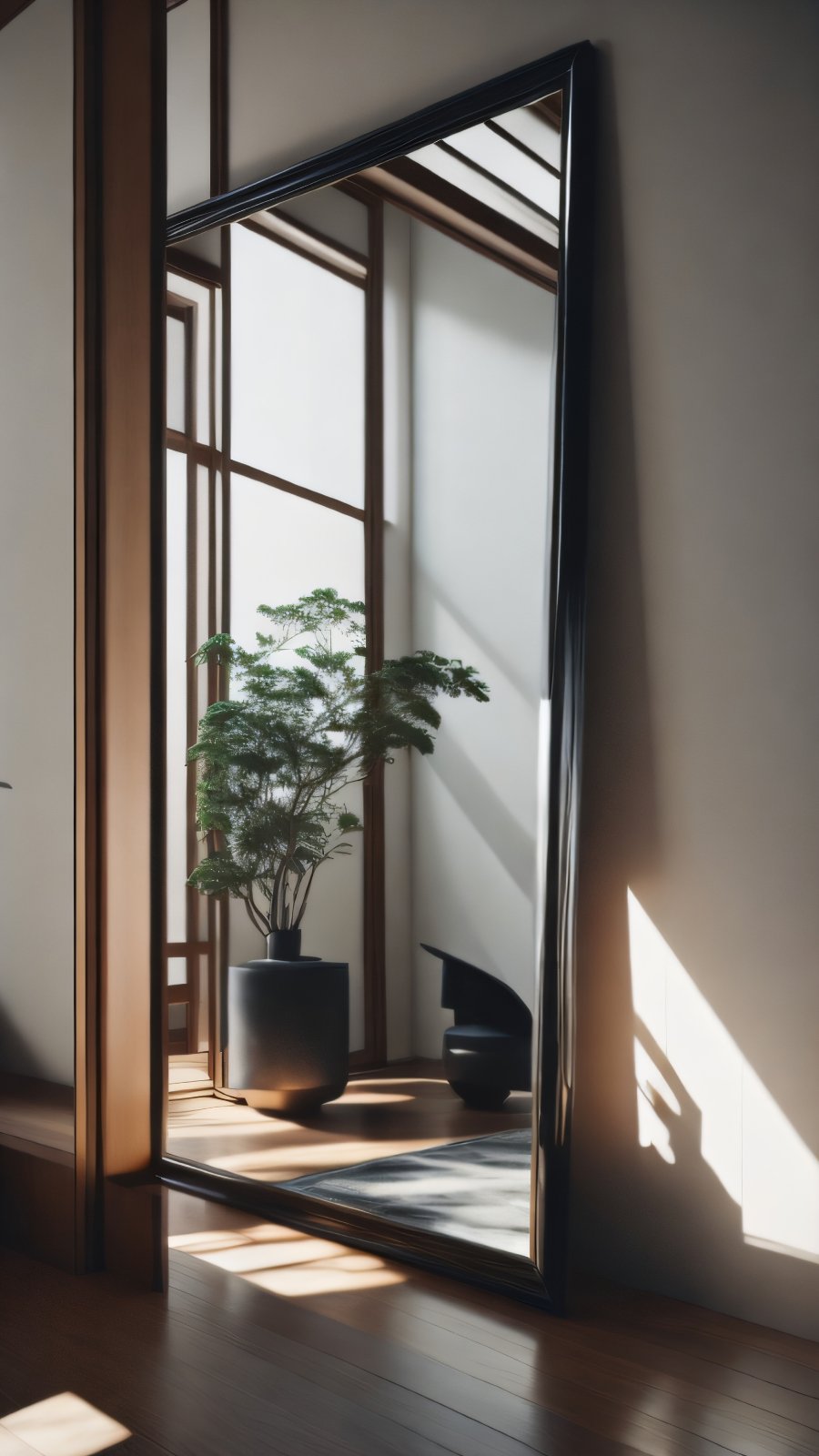 Mysteries of Reflections: A Mirror in Modern Japanese Style, Where Every Reflection Takes You Far from Reality