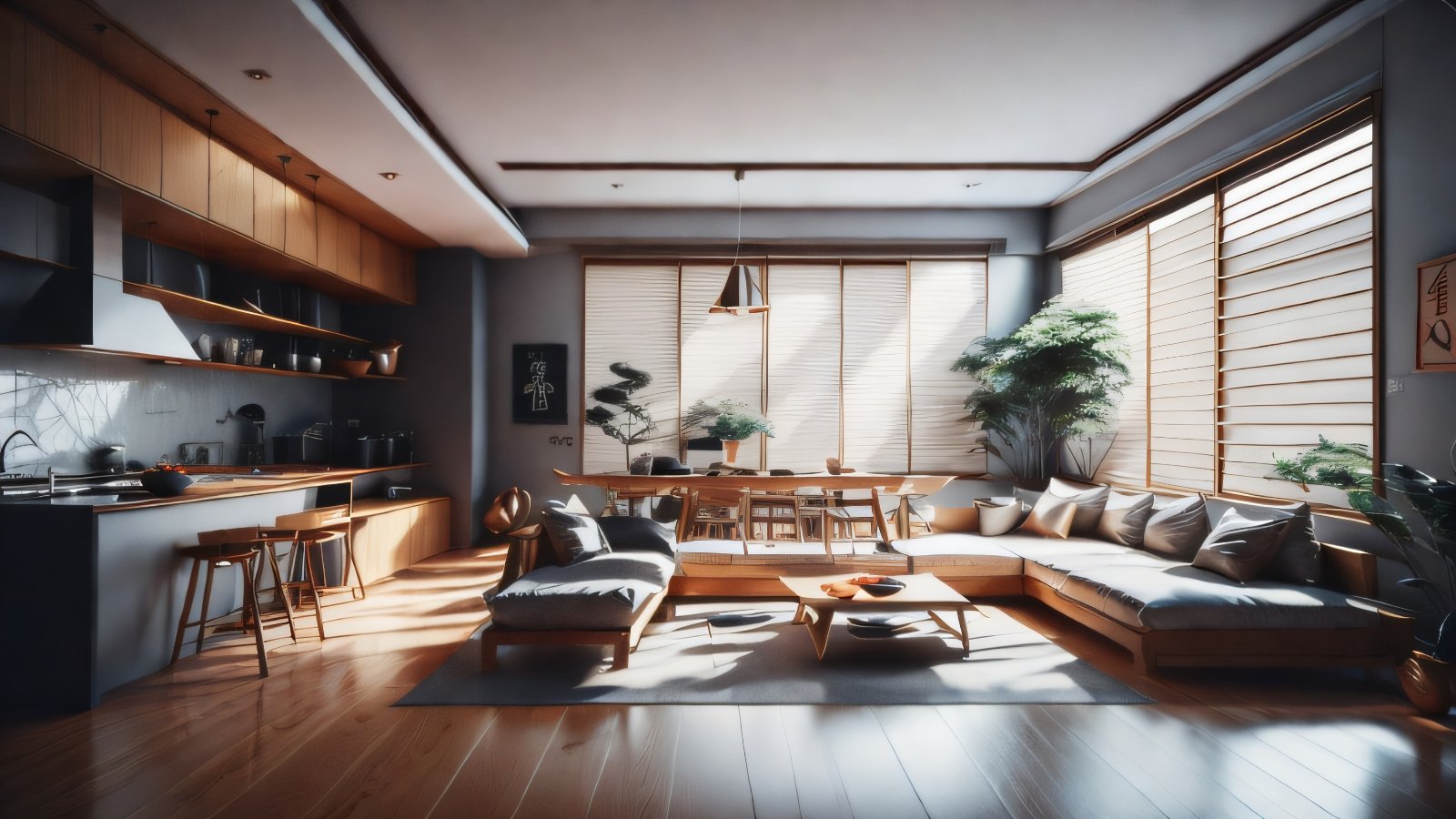 Source of Inspiration: A Living Room in Modern Japanese Style, Embracing the Aesthetics of Tradition and Modernity
