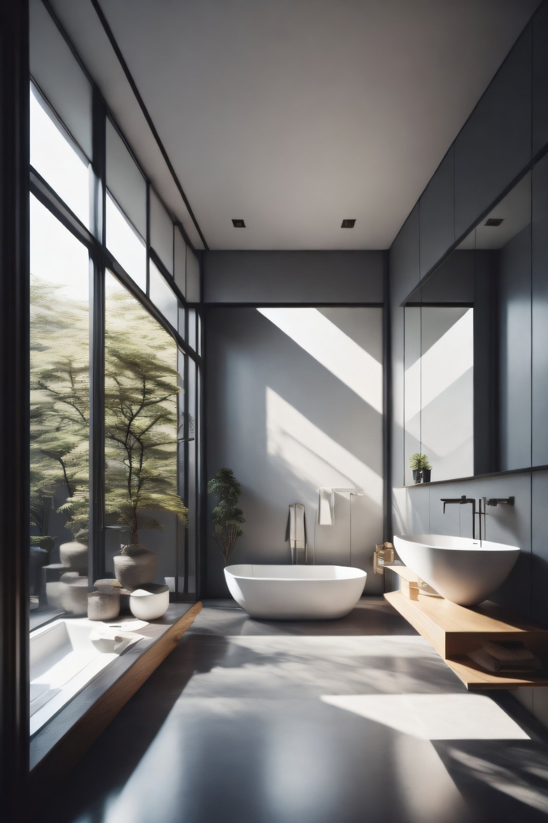 Tranquil Oasis: A Modern Japanese Style Bathroom with Natural Materials and a Relaxing Ambiance