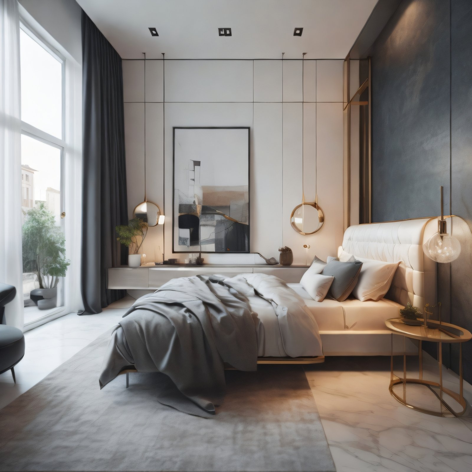Marble Dreams: Roman Bedroom with Grand Décor
