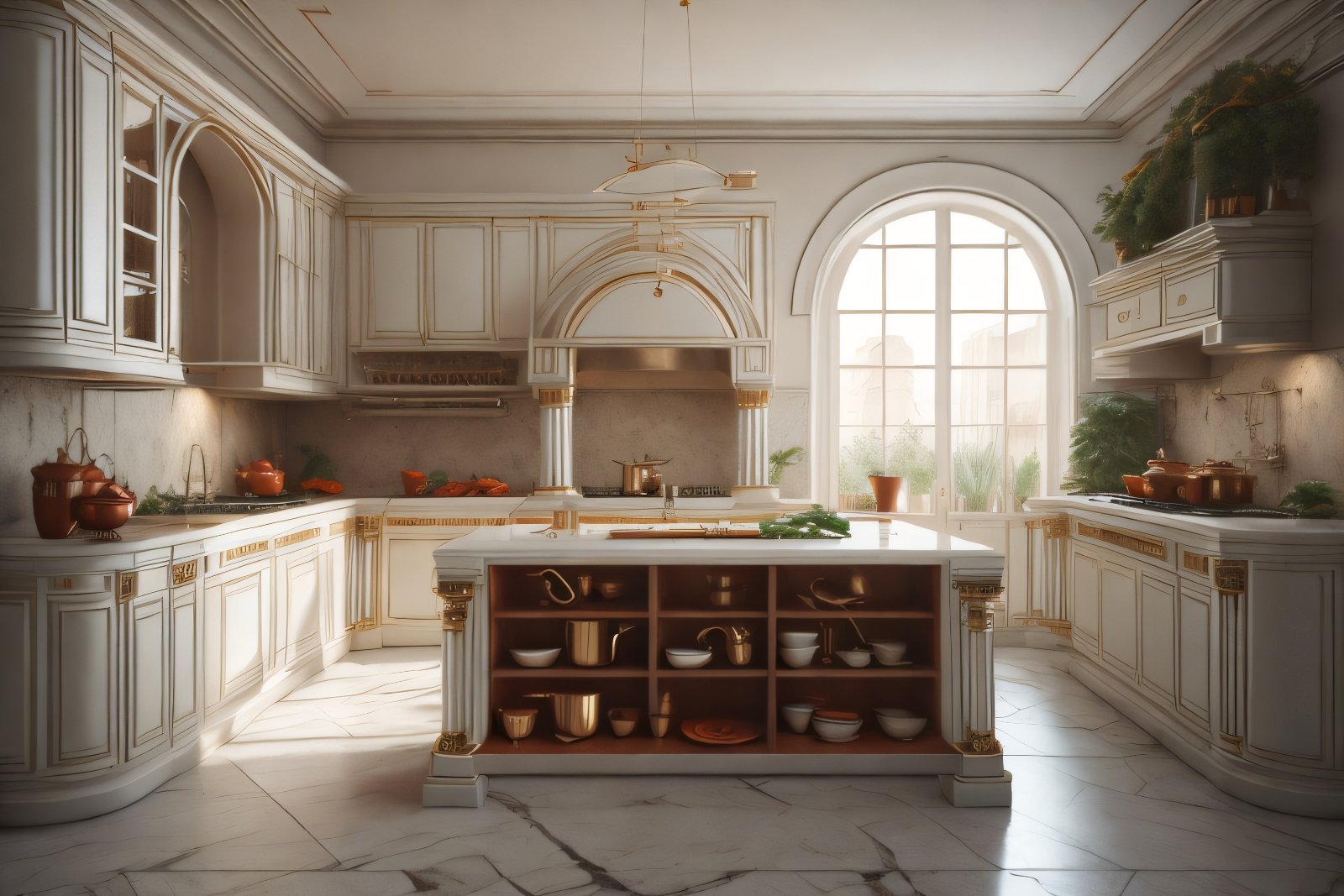 Antique Aesthetics: Roman Style in Interior Design with Classical Tables and Unique Sculptures