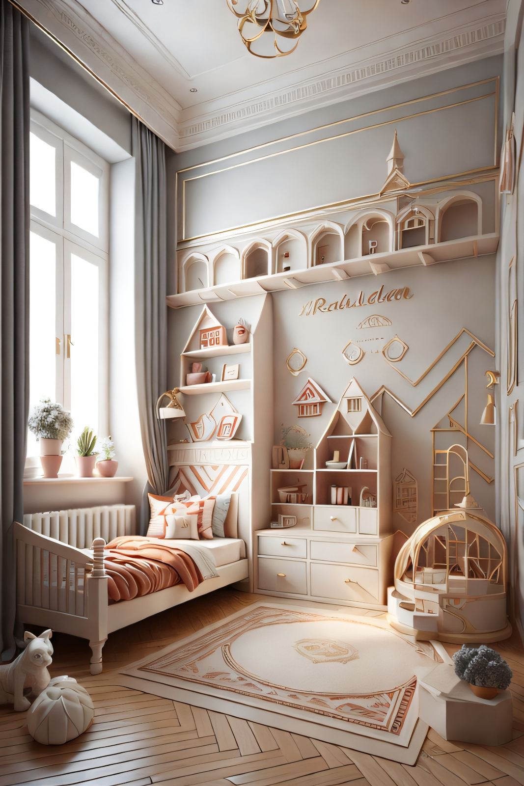 Aristocratic Luxury: Roman Style in Interior Design with Golden Chandeliers and Majestic Furniture