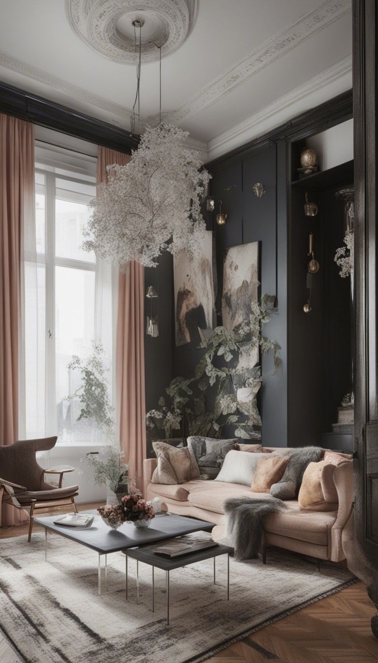 Light and Shadow Play in a Romantic Interior