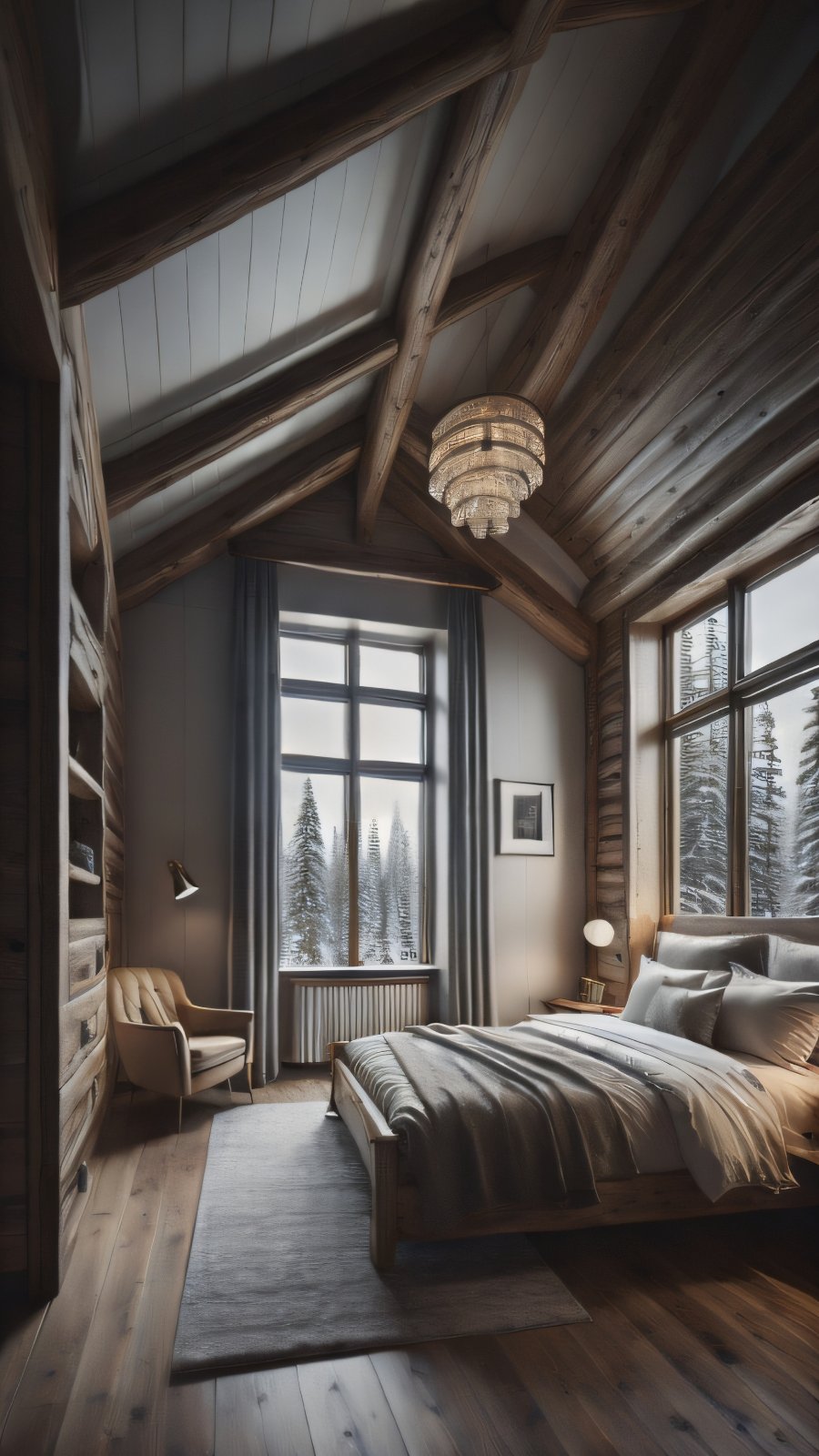 Architectural Charm: Chalet Style with High Ceilings