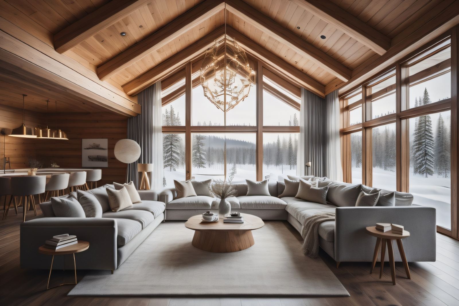 Winter Coziness: Chalet-Style Living Room