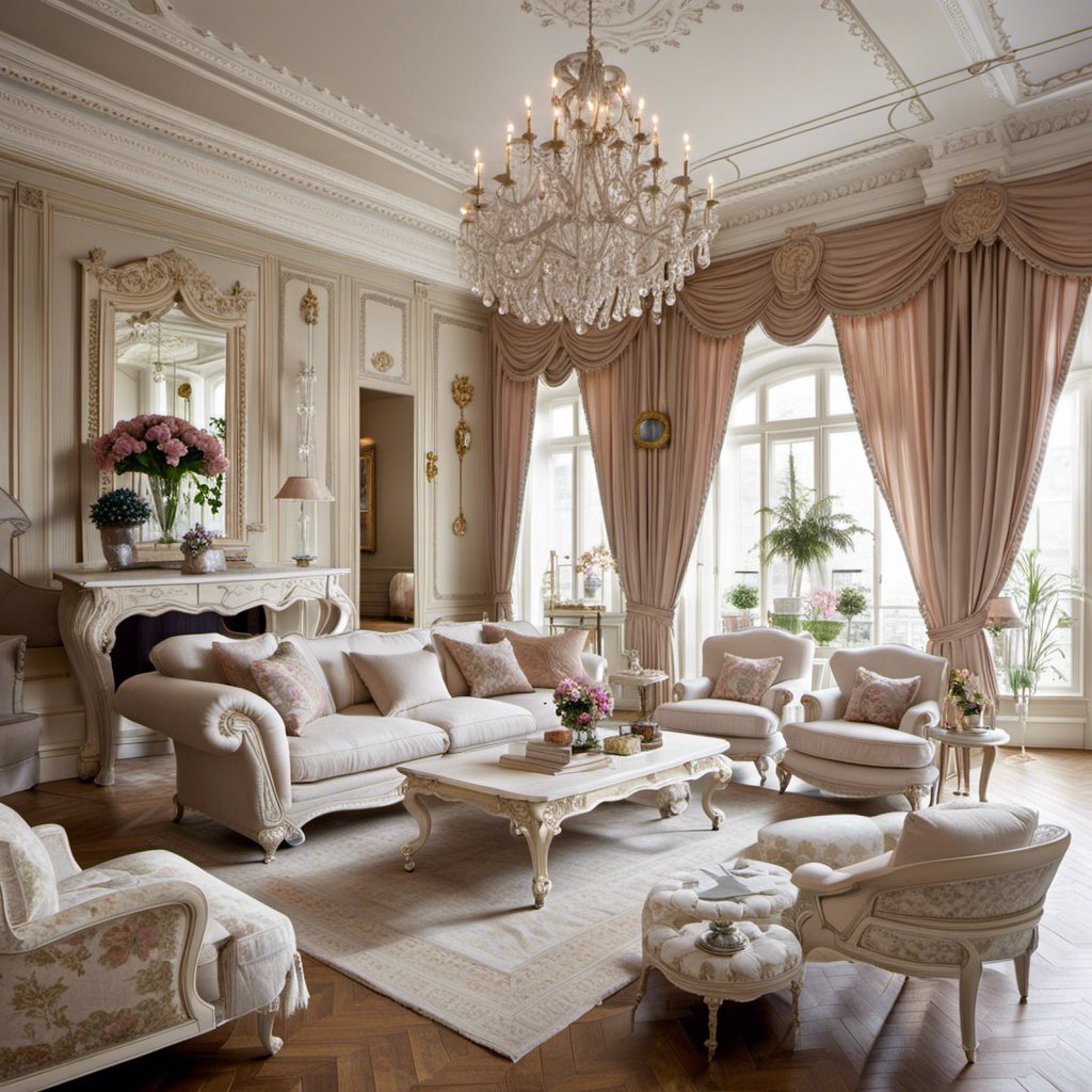 Divine Shabby Chic Living Room with Distressed Mirrors