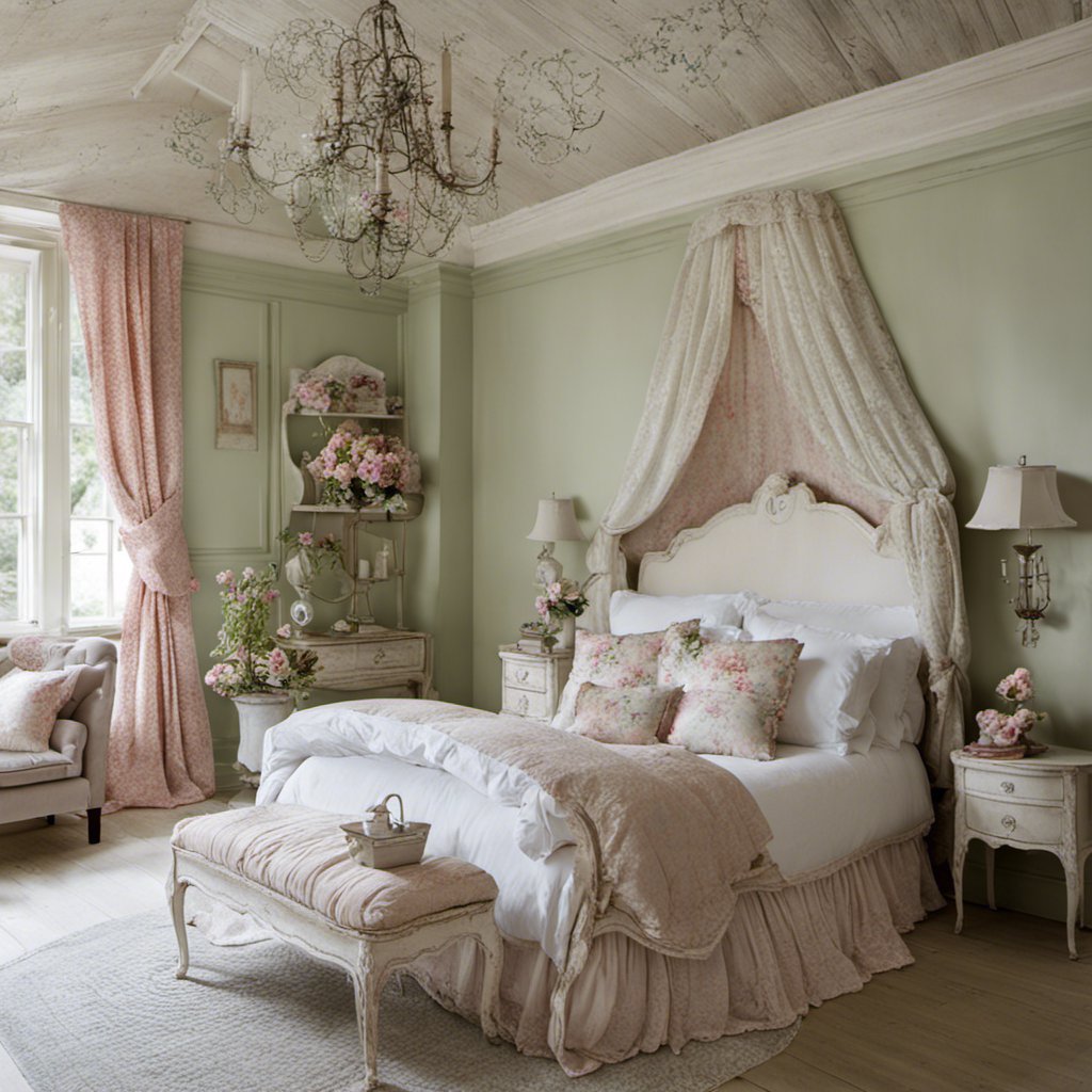 Cozy Shabby Chic Bedroom with Vintage Bed Set