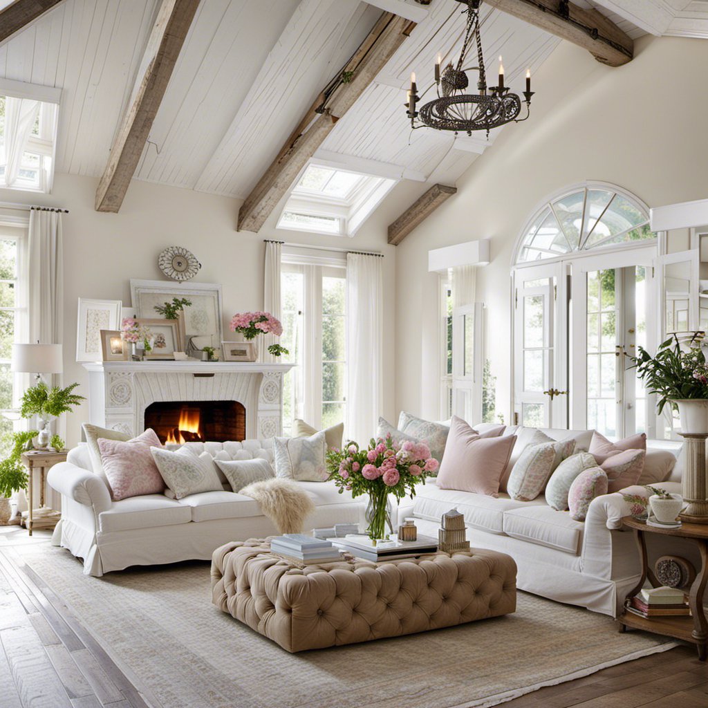 Charming Shabby Chic Living Room with Floral Accents