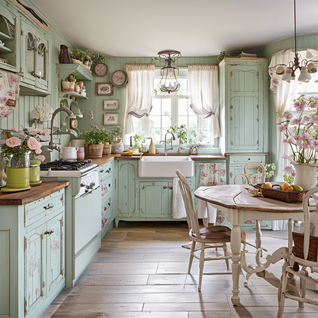 Rustic-Glam Kitchen in Shabby Chic Style