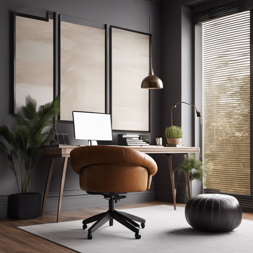 Nature's Calm: Modern Home Office with Natural Decor Elements