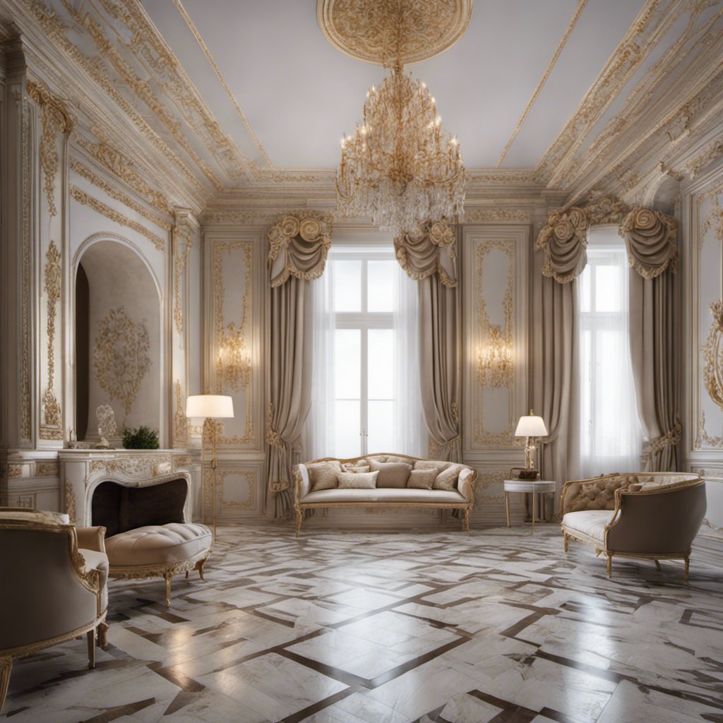 Marble Ornaments and the Graceful Elegance of a Versailles-Style Living Room Interior