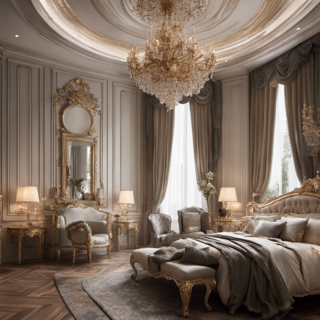 Noble Elegance: Versailles-Style Bedroom Interior