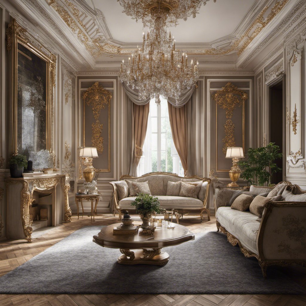 Embodiment of Luxury: A Living Room Interior Merging Classic Versailles Style with Modern Trends