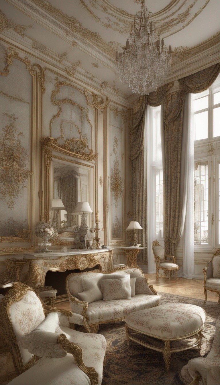 A Journey Through Time: Living Room Filled with Versailles Spirit and Splendid Decor