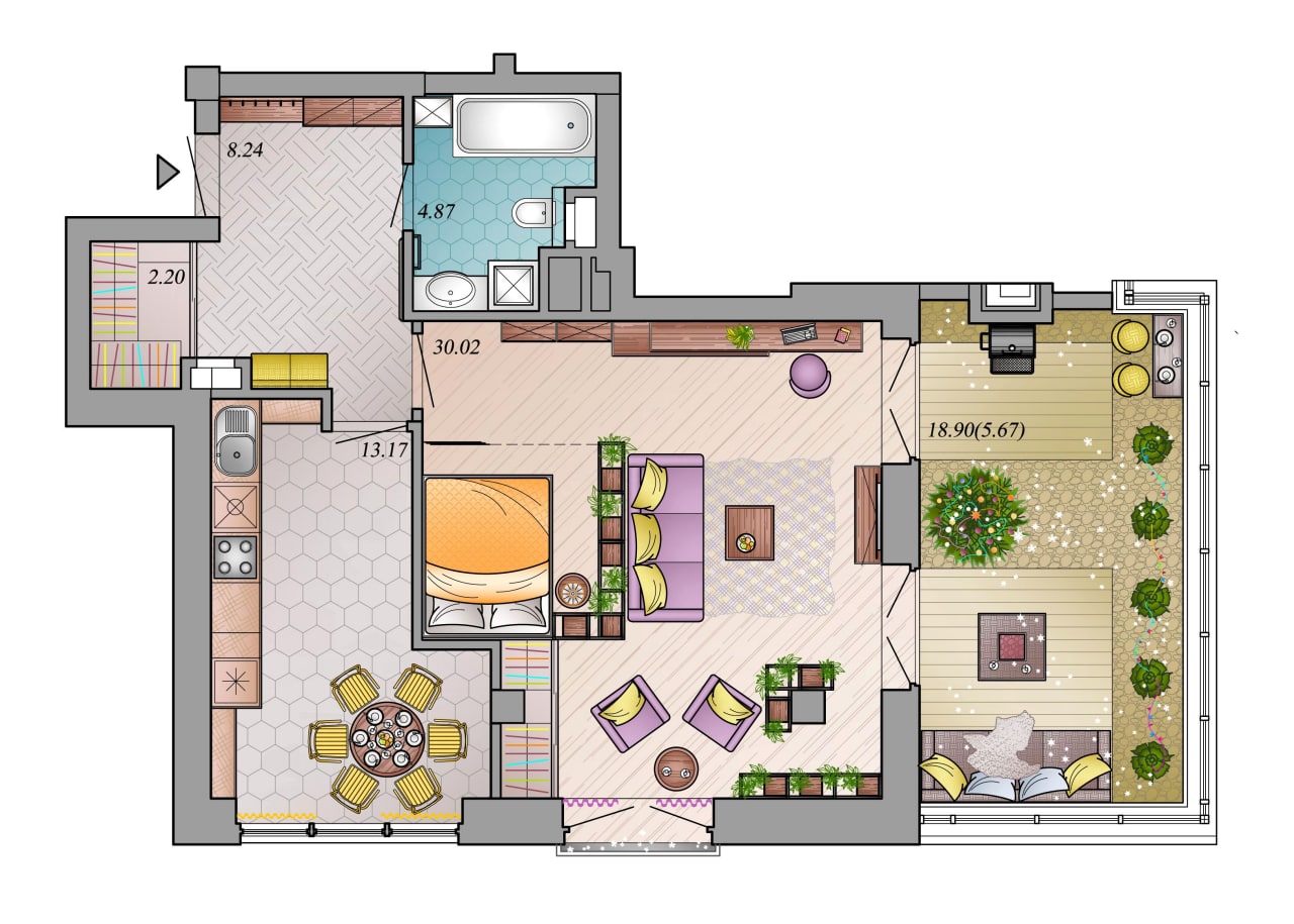 Exquisite Aesthetics: Stylish Layout in Farforovy Residential Complex