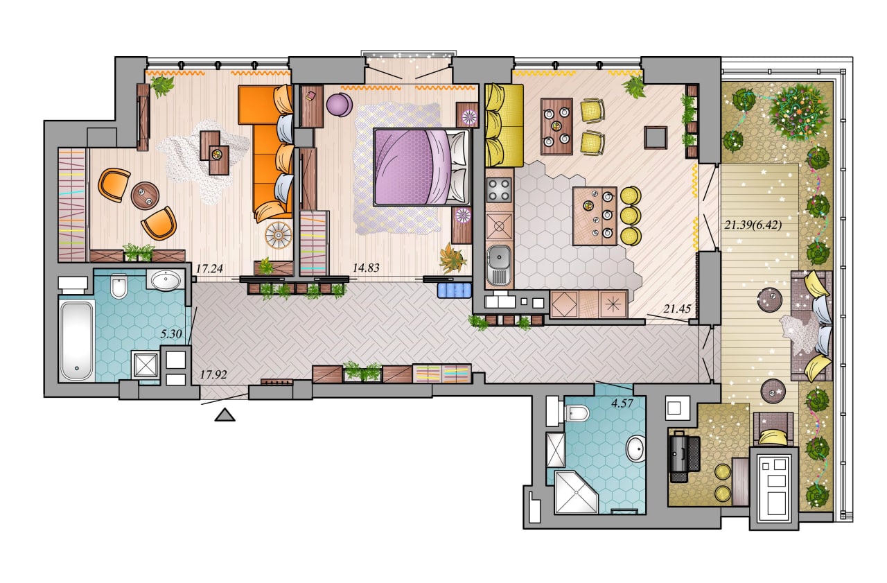 Innovative Solutions: Bold Layout in Farforovy Residential Complex