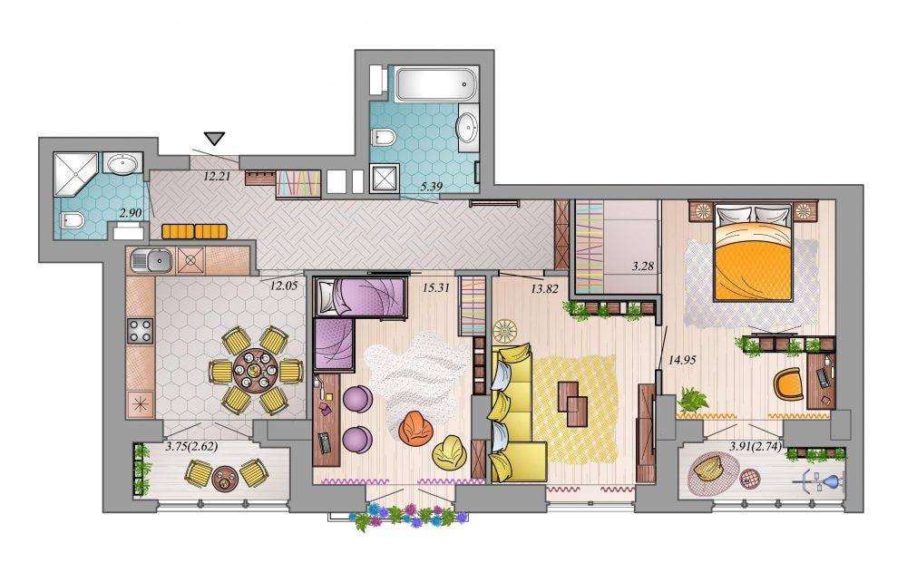Oasis of Tranquility: Unique Layout in Farforovy Residential Complex
