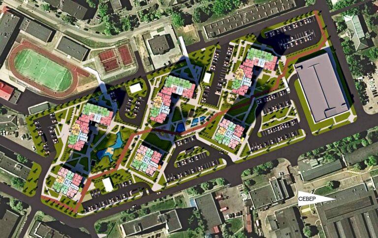 The Antonovsky Quarter is being built on Rybalko Street.