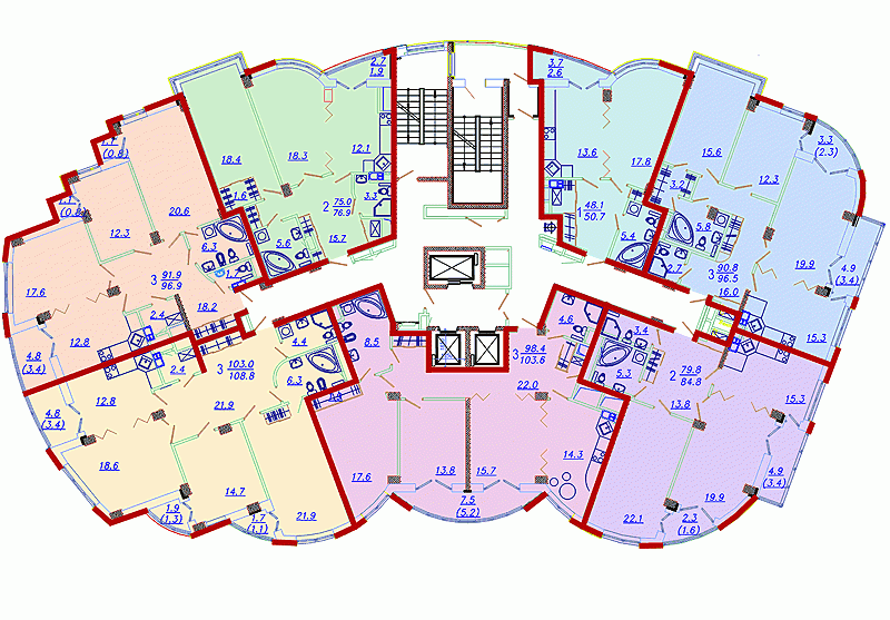 Slavyansky Quarter Residential Complex, Apartment Layout 1